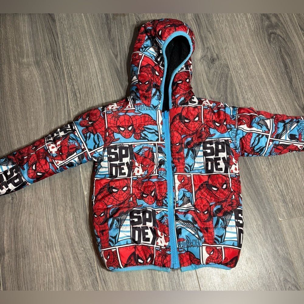 2T Spider-Man Reversible Jacket with Hood Size 2T EPC